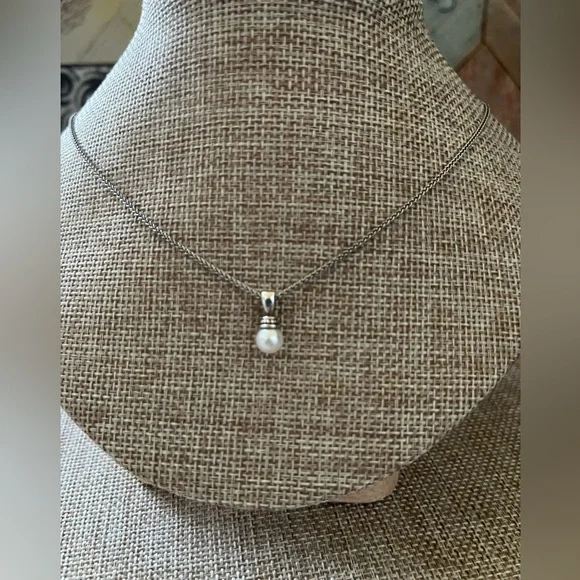 James Avery Sterling Silver Pearl Pendant Necklace - White - Picture 2 of 7